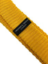 yellow gold knitted with navy blue tip